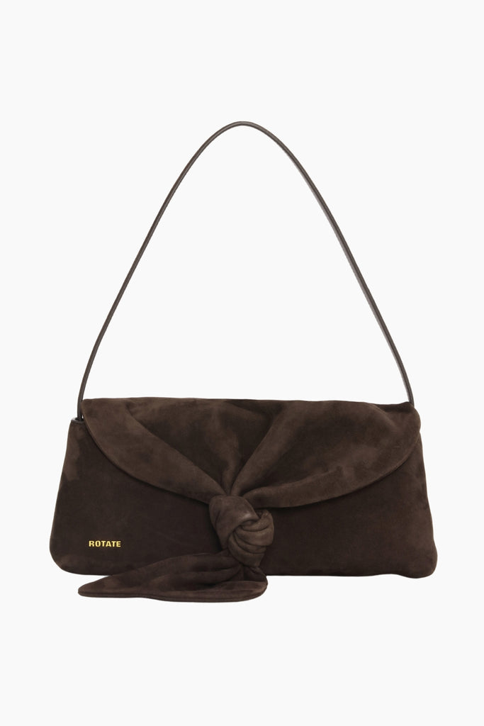 Suede Knot Scarf Bag - Chocolate Torte - Rotate