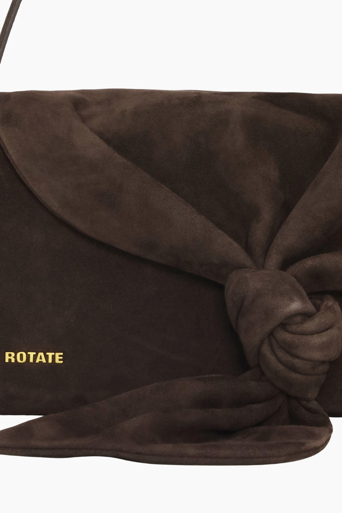 Suede Knot Scarf Bag - Chocolate Torte - Rotate