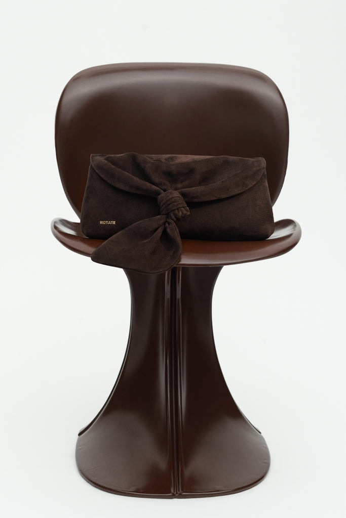 Suede Knot Scarf Bag - Chocolate Torte - Rotate