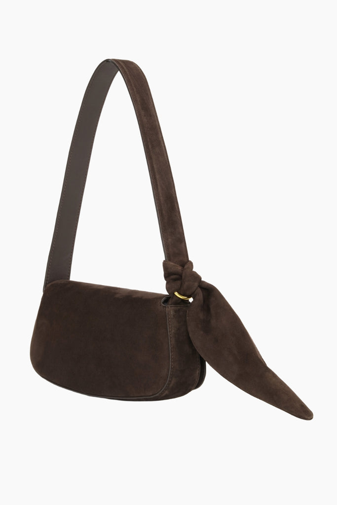 Suede Knot Strap Bag - Chocolate Torte - Rotate