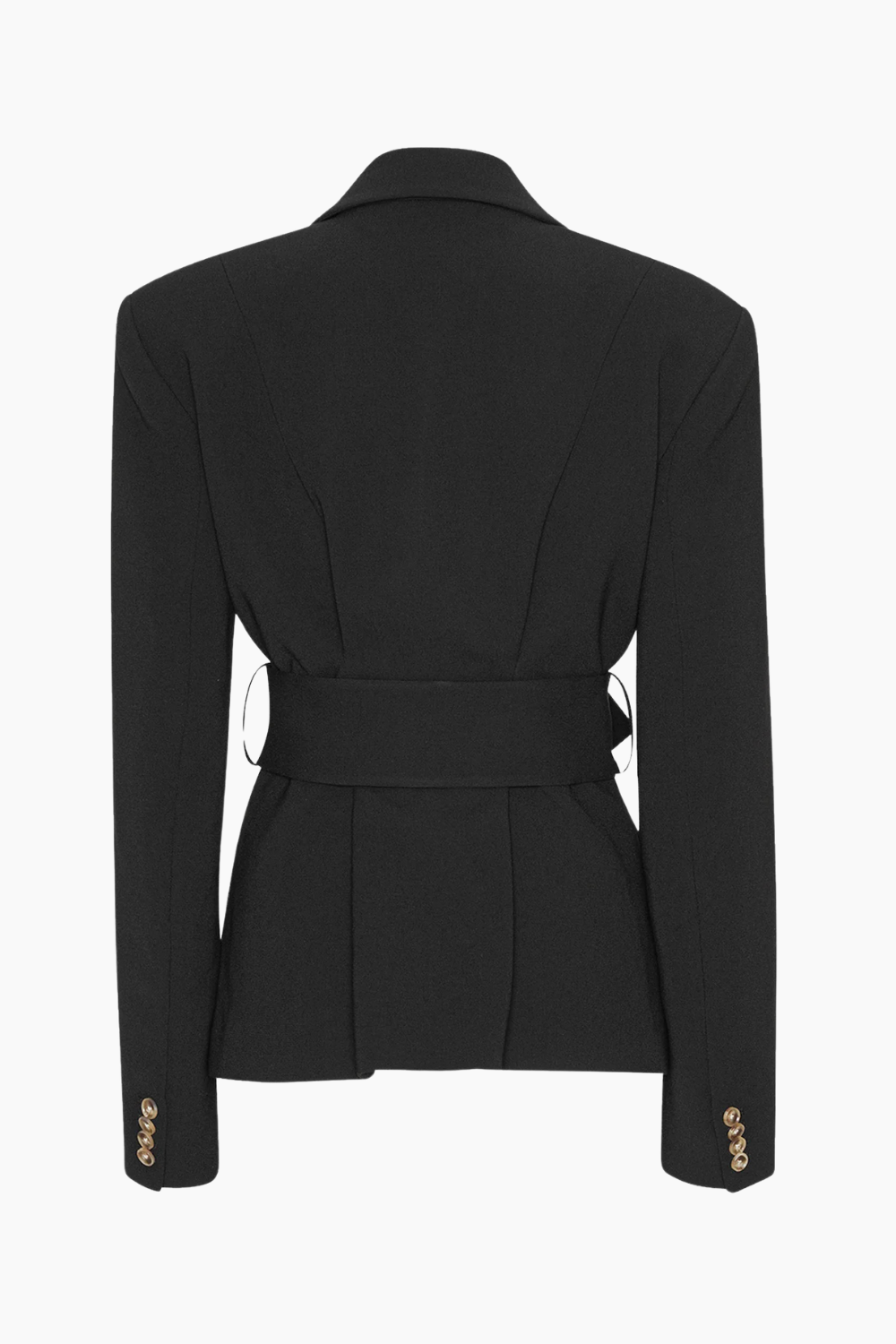 Suiting Belted Blazer - Black - Rotate