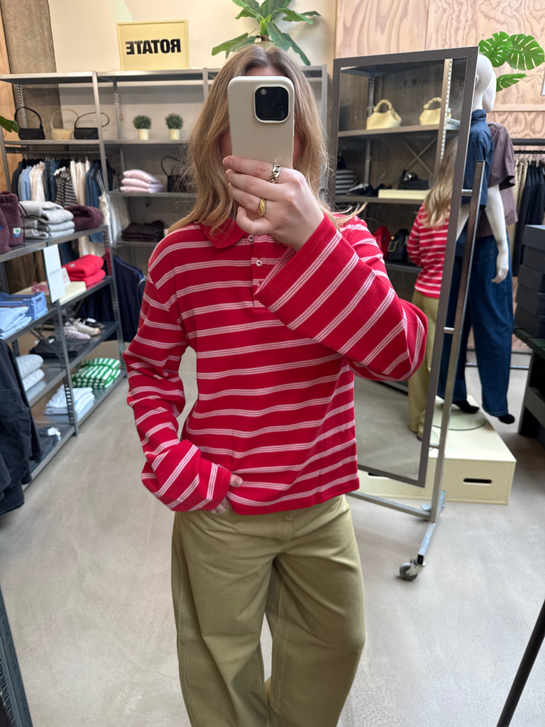 Sunny Polo - Red Stripe - Holzweiler