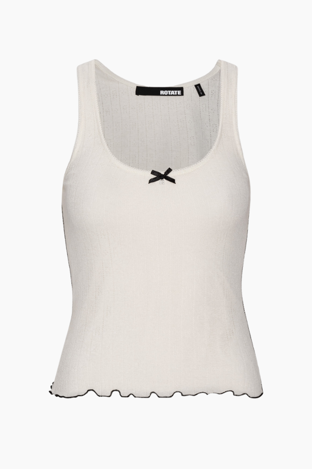 Pointelle Tank Top - Bright White - ROTATE