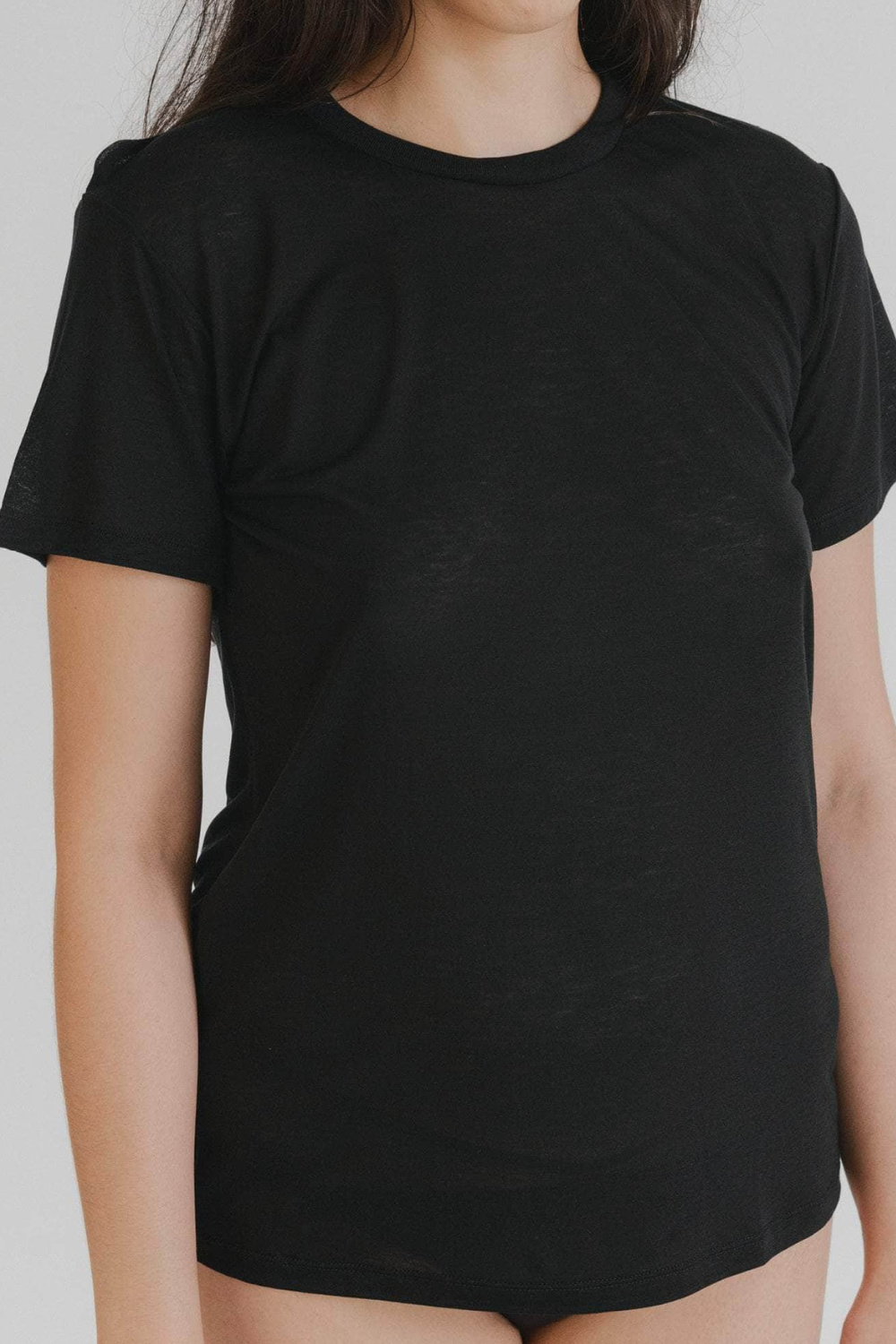 Tee Shirt Bamboo Lyocell - Black - Baserange