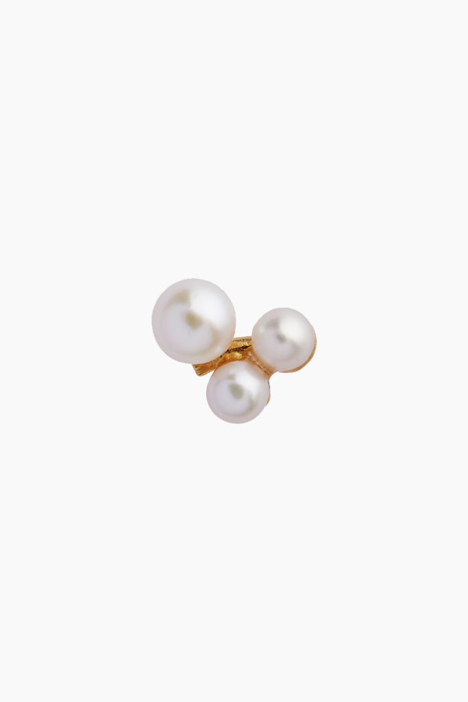 Three Pearl Berries Earring - Gold - Stine A