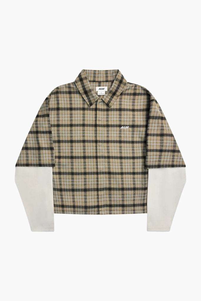 Tody Double Layered Shirt - Sand/Blue Tartan - ALIS