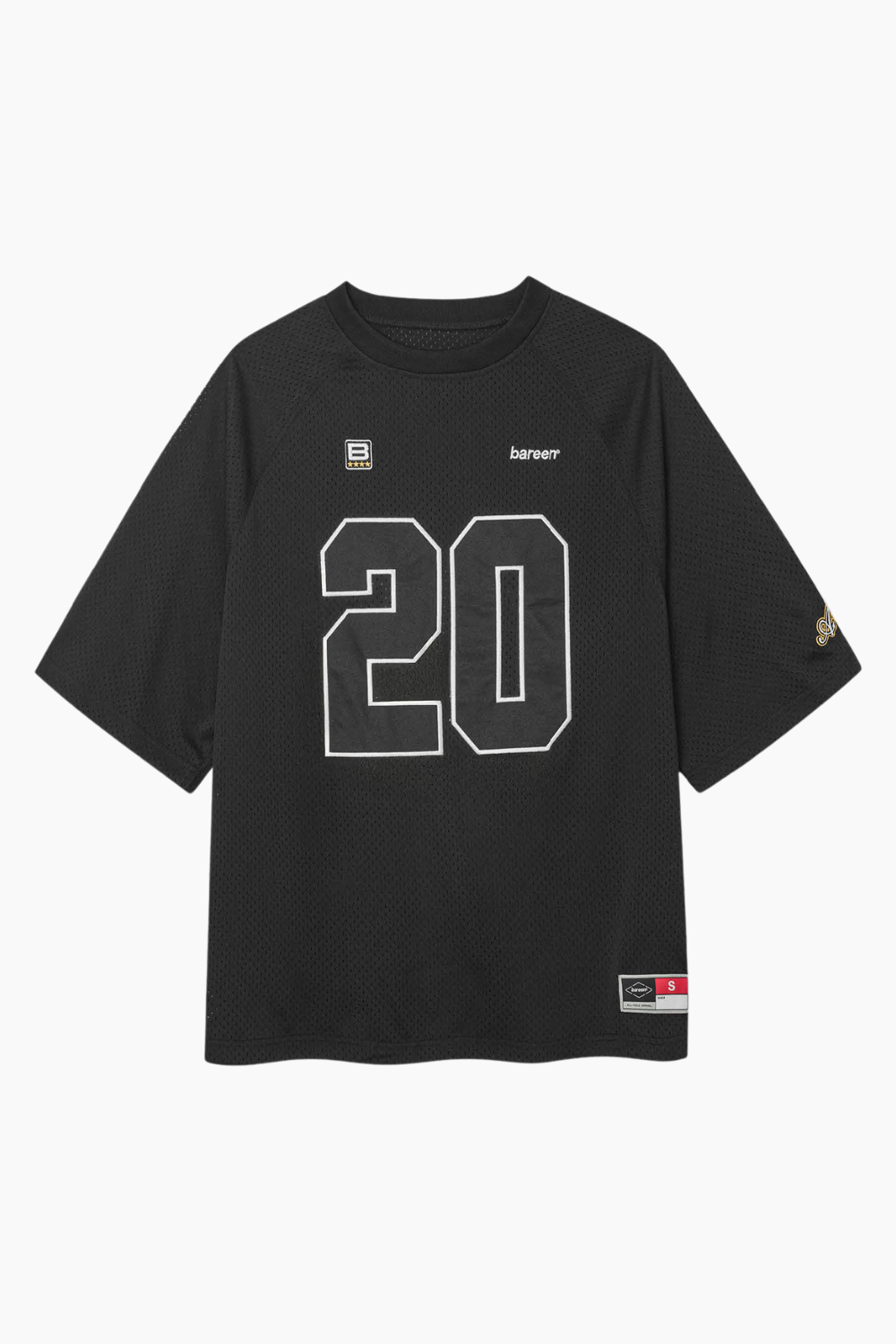 Two-Layer Oversized Mesh T-Shirt - Black Onyx - bareen