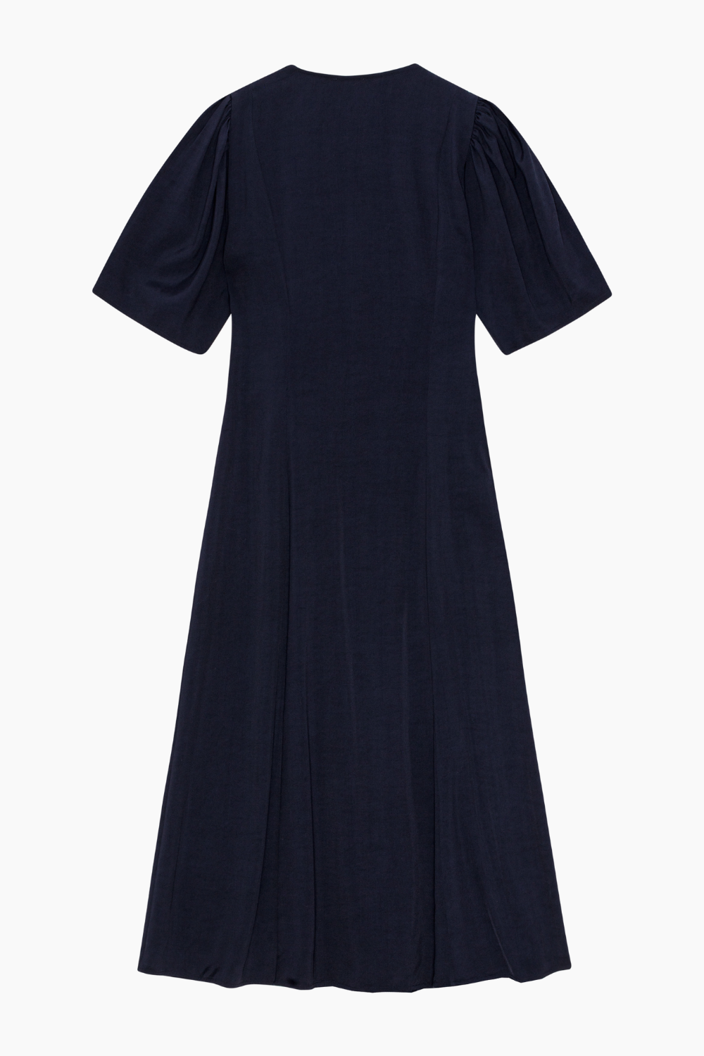 Viscose Twill Wrap Midi Dress F9577 - Sky Captain - GANNI