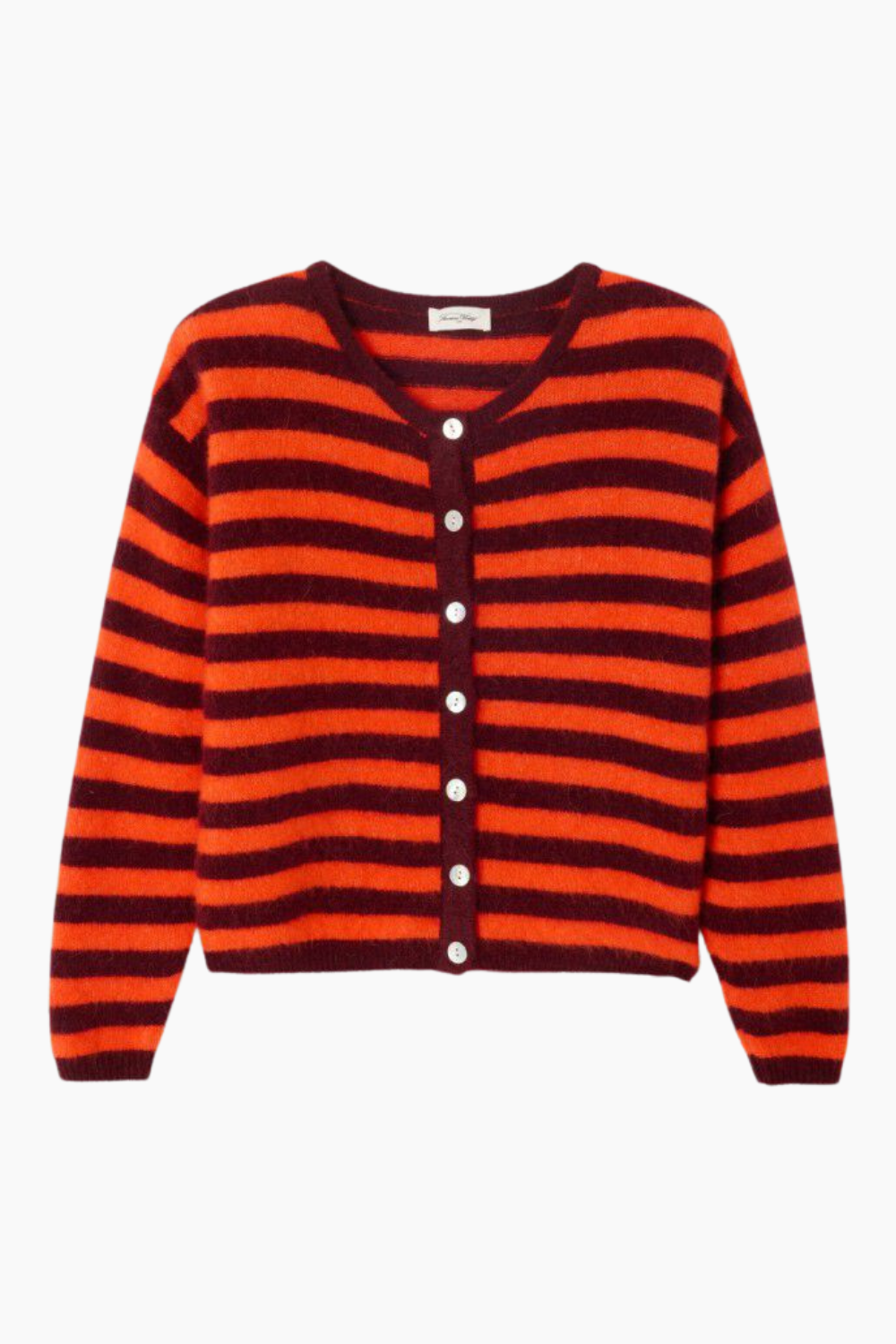 Vitow Cardigan - Striped Garnet Melange Gaspacho - American Vintage