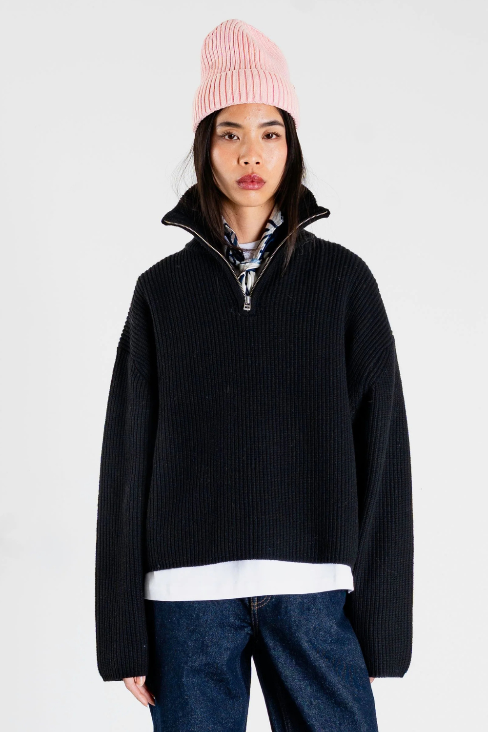 WBFang Half Zip Knit - Black - Woodbird