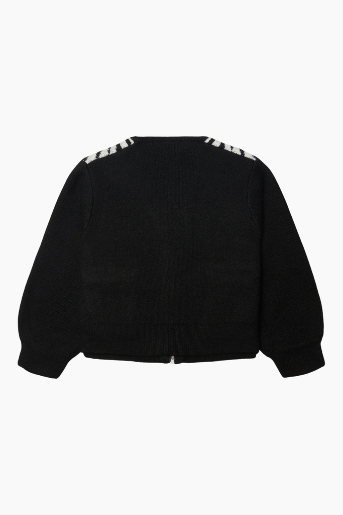 WBFen Zebra Zip Cardigan - Black/White - Woodbird