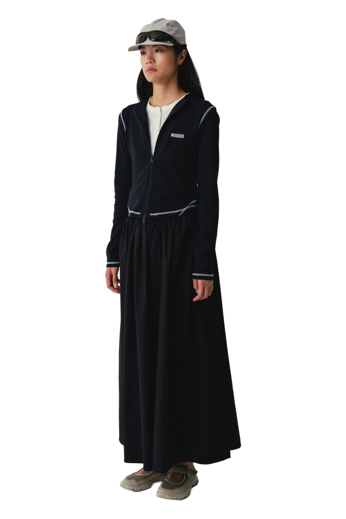 WBGia Zip Sports LS tee - Black - Woodbird