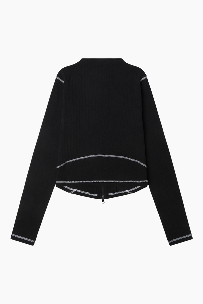 WBGia Zip Sports LS tee - Black - Woodbird