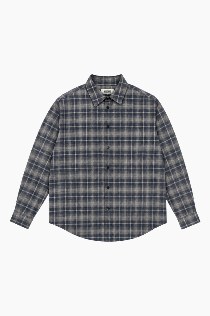 WBKiki Check Shirt - Mid Blue - Woodbird