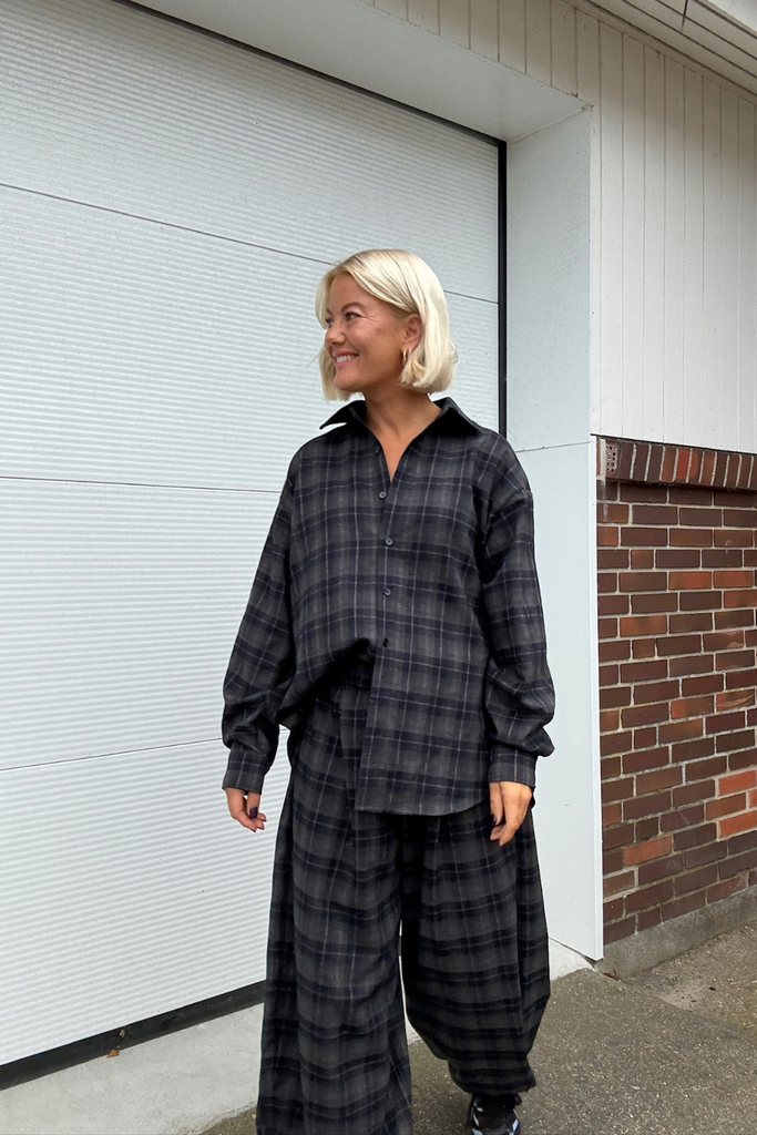 WBKiki Check Shirt - Mid Blue - Woodbird