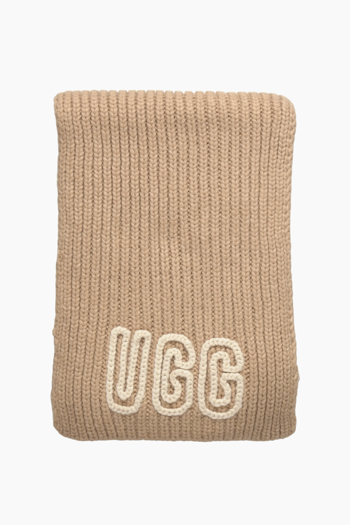 W Crafted Chunky Rib Scarf - White Pepper - UGG