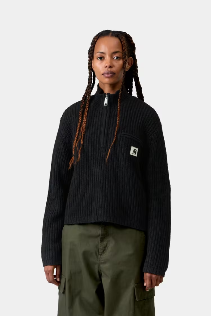W' Detroit Half Zip Sweater - Black - Carhartt WIP