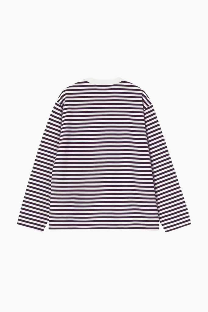 W' L/S Ezra T-Shirt Stripe - Cozy Purple - Carhartt WIP