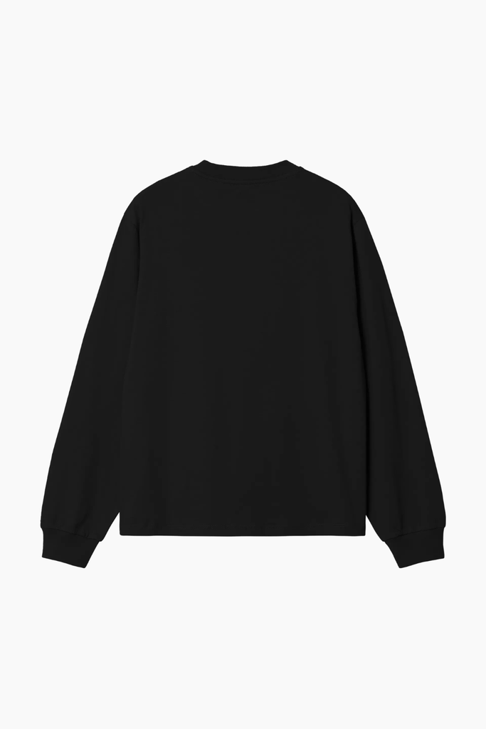 W' L/S Pocket Small Heart T-Shirt - Black - Carhartt WIP