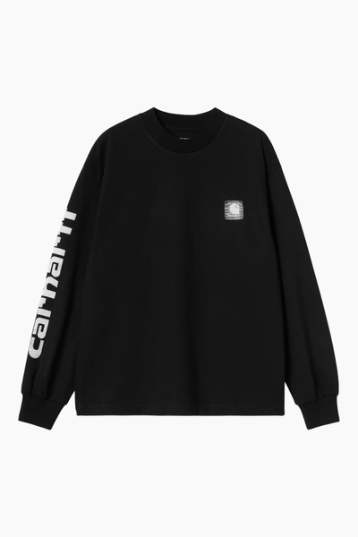 W' L/S Archive Script T-Shirt - Black - Carhartt WIP