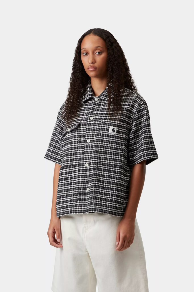 W' S/S Michigan Shirt - Kander Check, Black - Carhartt WIP