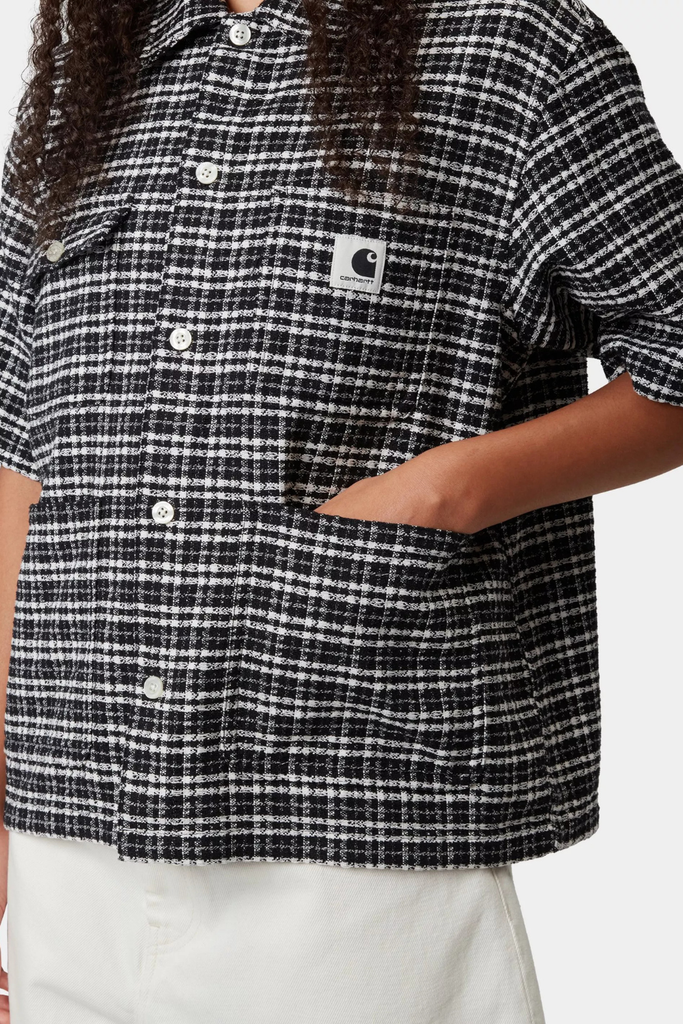 W' S/S Michigan Shirt - Kander Check, Black - Carhartt WIP