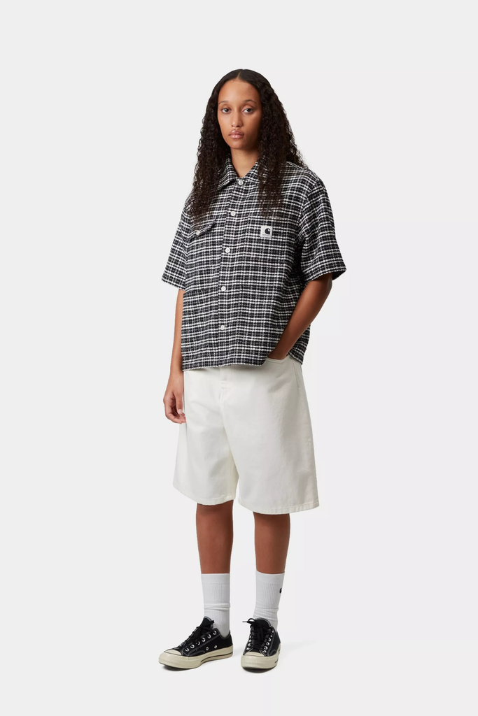W' S/S Michigan Shirt - Kander Check, Black - Carhartt WIP