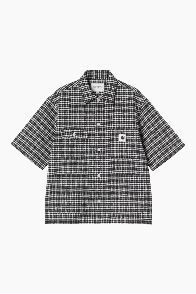 W' S/S Michigan Shirt - Kander Check, Black - Carhartt WIP