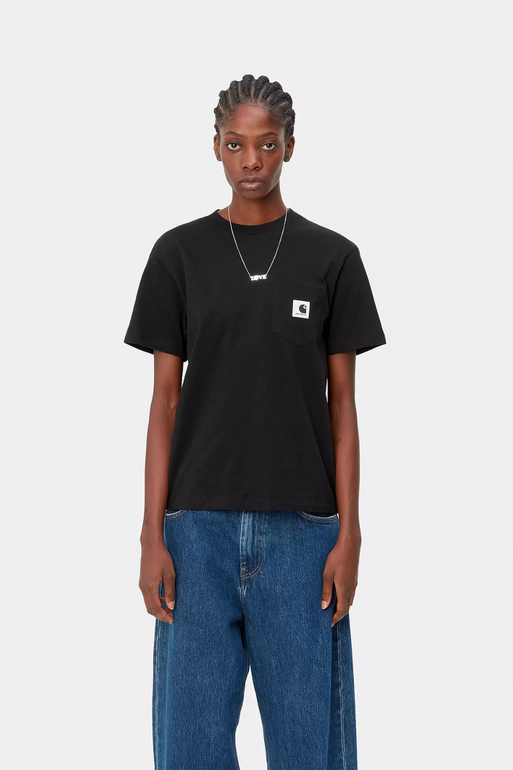 W' S/S Pocket T-shirt - Black - Carhartt WIP