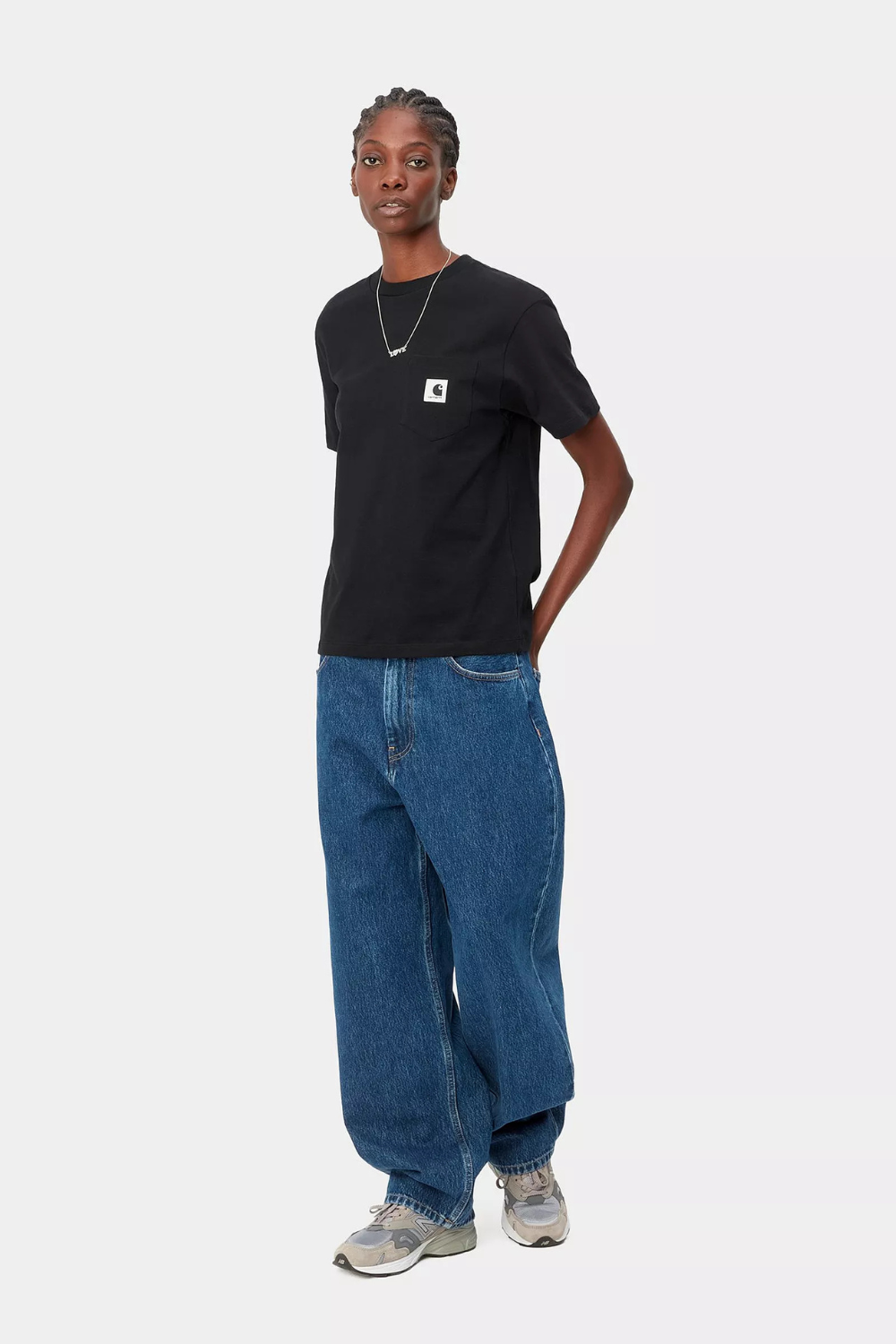 W' S/S Pocket T-shirt - Black - Carhartt WIP