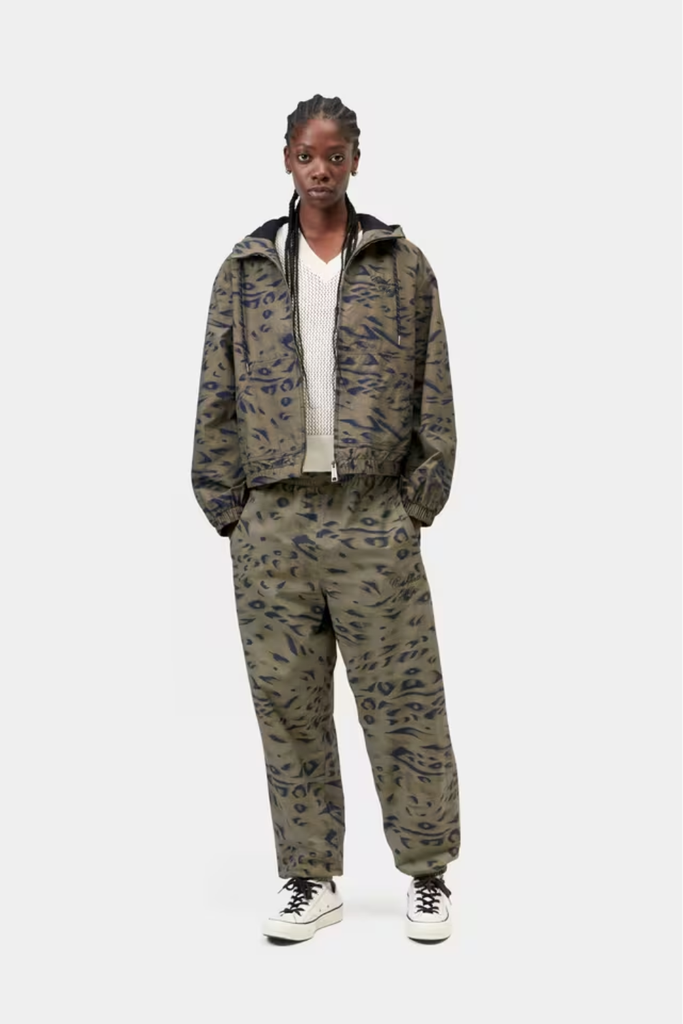 W' Travon Pant - Duck Feather Print, Cypress/Black - Carhartt WIP