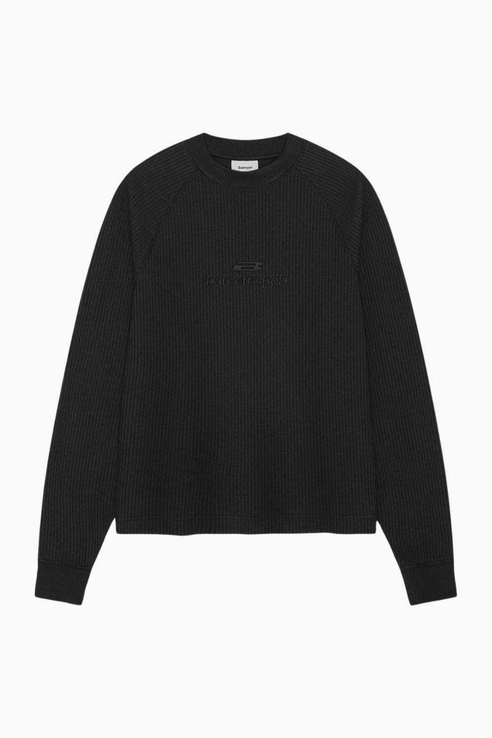 Waffle Raglan Longsleeve - Black - bareen