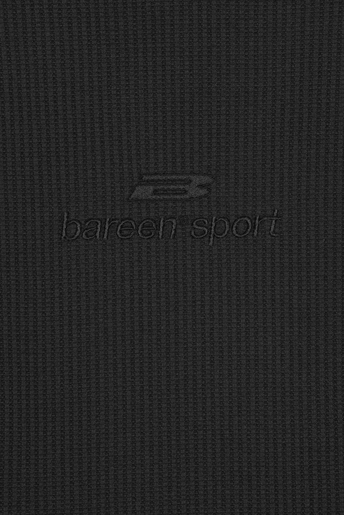 Waffle Raglan Longsleeve - Black - bareen