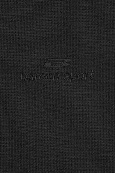 Waffle Raglan Longsleeve - Black - bareen