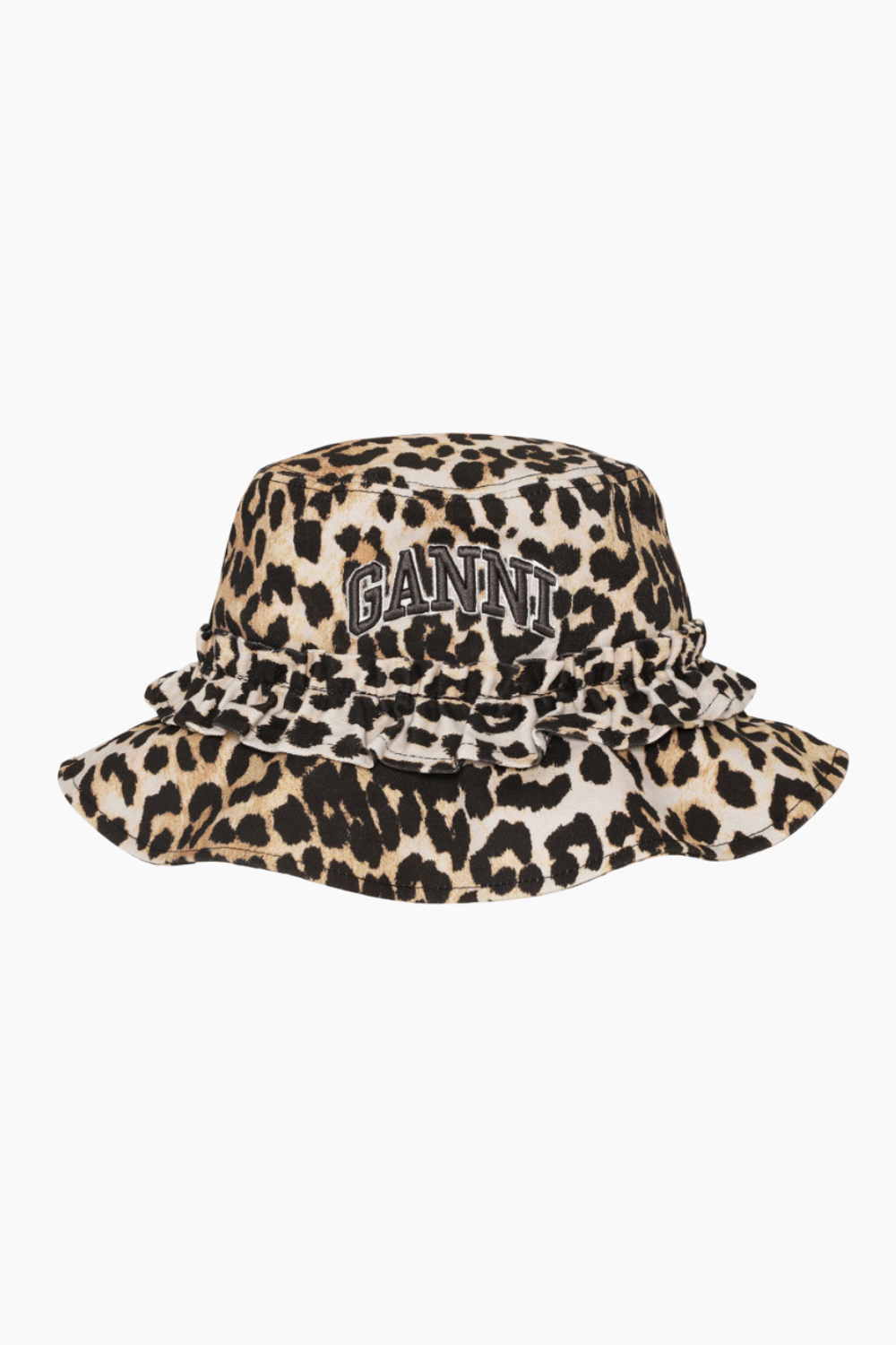 Washed Cotton Canvas Bucket Hat Leo A6915 - Leopard - GANNI
