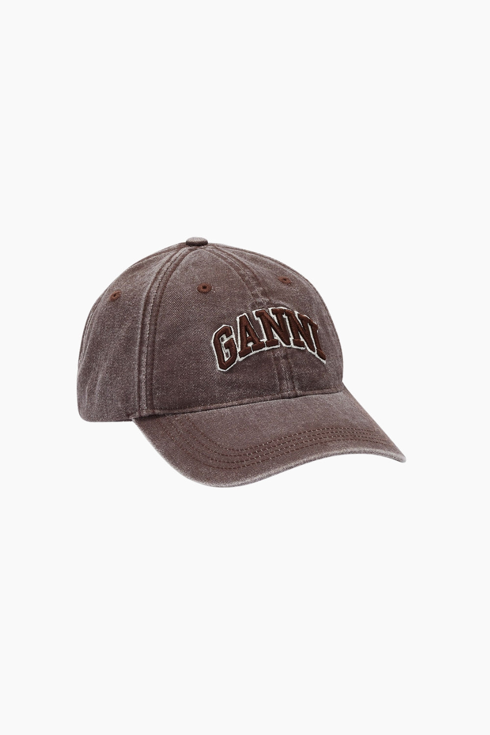 Washed Cotton Canvas Cap B3020105 - Chocolate Plum - GANNI