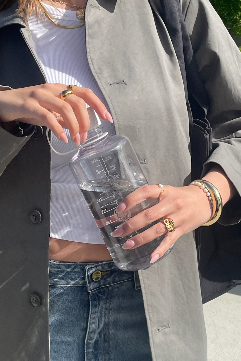 Water Bottle 1000 ML - Transparent - bareen