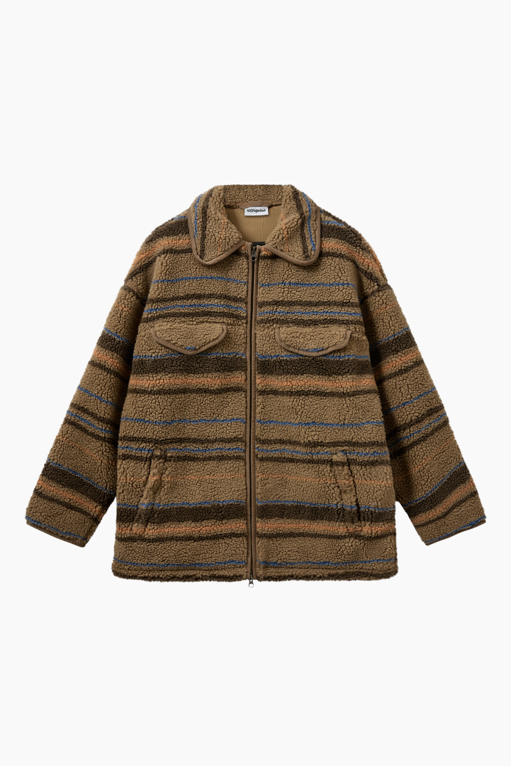 Weekend Pile Jacket - Lead Grey Multistripe - H2O Fagerholt