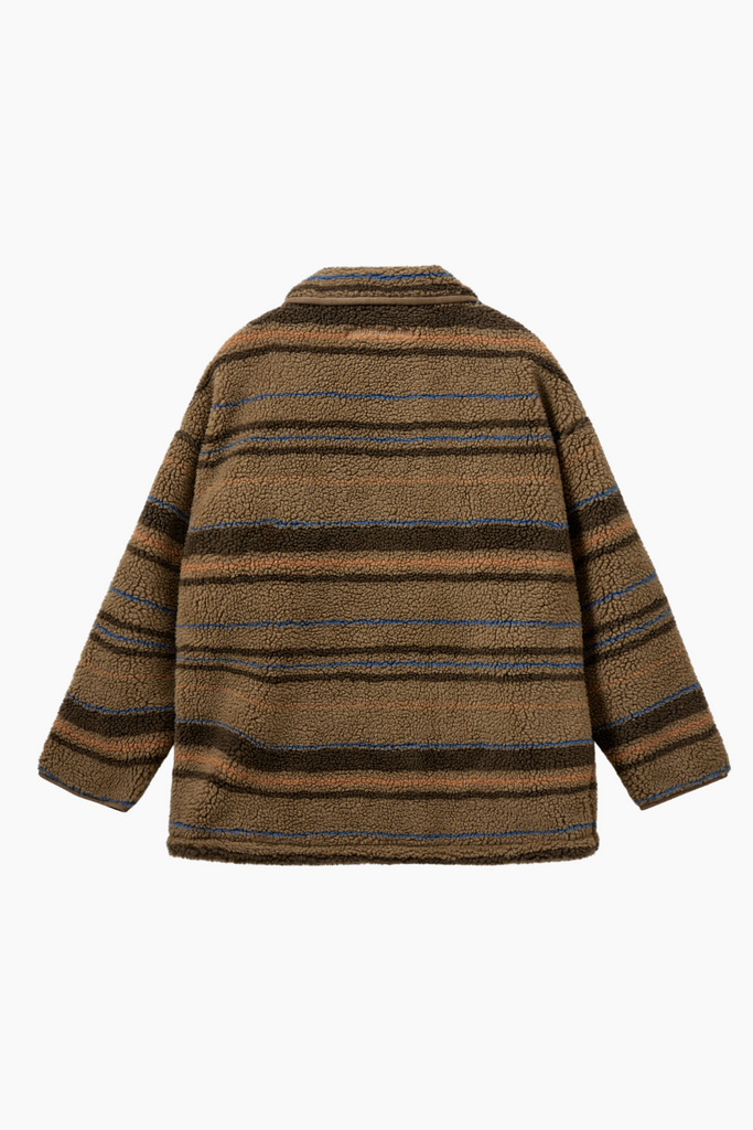 Weekend Pile Jacket - Lead Grey Multistripe - H2O Fagerholt