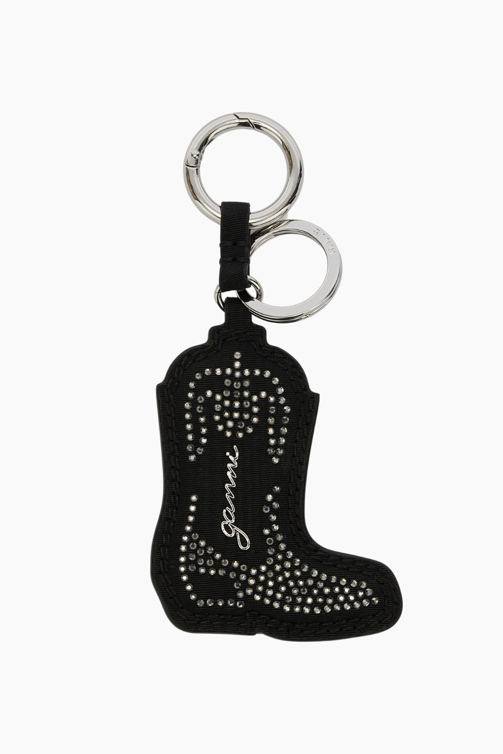 Western Boot Keyring Velvet Moire B3010060 - Black - GANNI