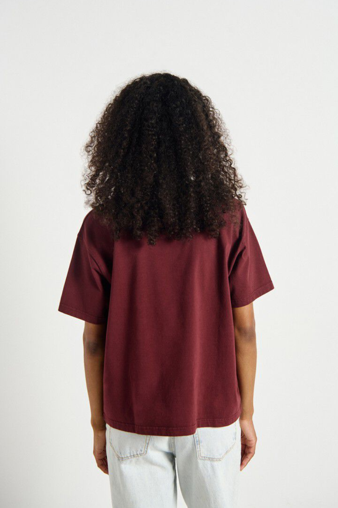 Women's T-shirt Fizvalley - Vintage Burgundy - American Vintage