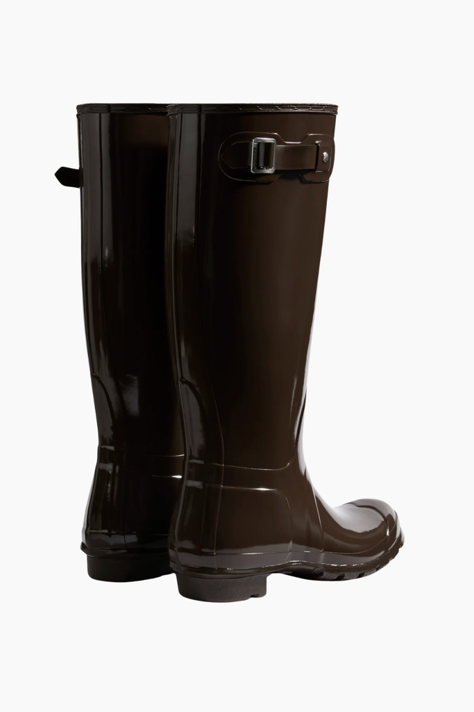 Womens Original Tall Gloss Boot - Chocolate Brown - Hunter
