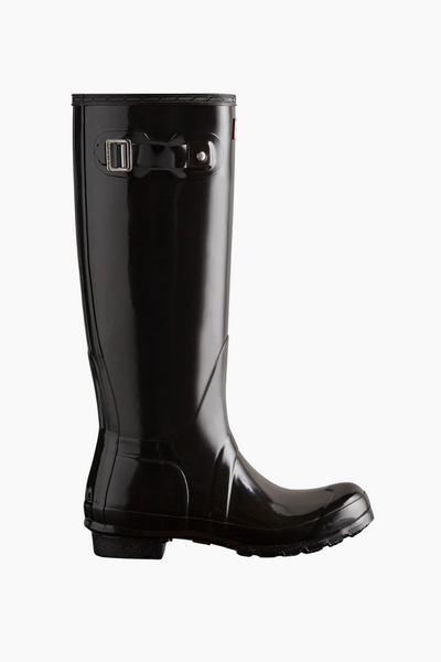 Womens Original Tall Gloss Boot - Black - Hunter-1