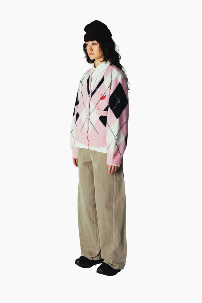 Woodbird WBFen Argyle Cardigan - Støvet Violet / Navy - Woodbird