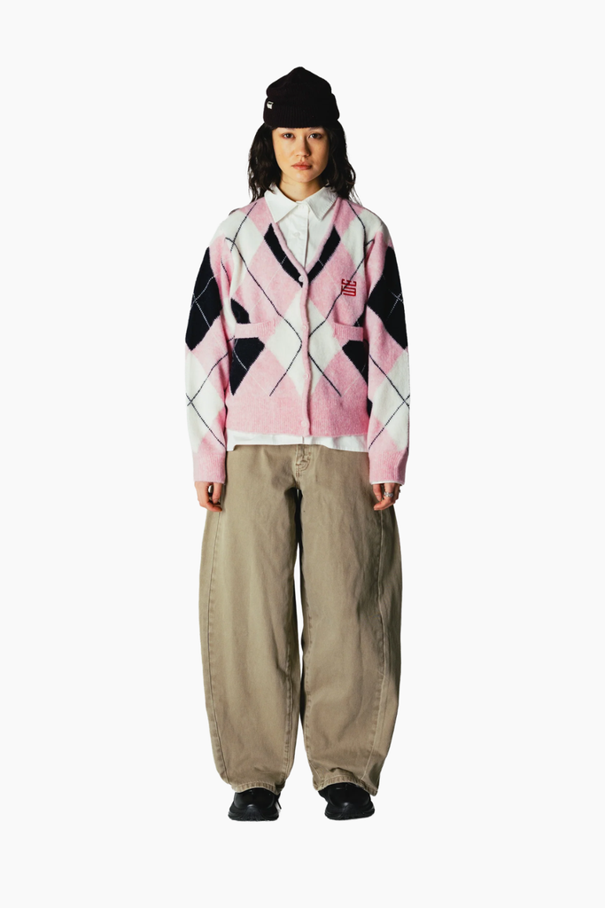 Woodbird WBFen Argyle Cardigan - Støvet Violet / Navy - Woodbird