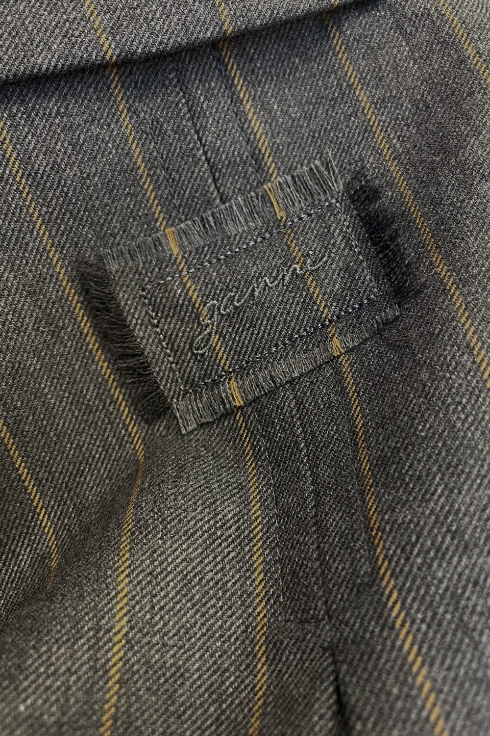 Wool Stripe Blazer A1020040 - Pewter Melange - GANNI