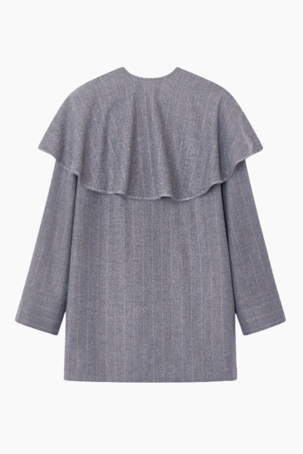 Wool Stripe Circle Collar Mini Dress W0994 - Pewter - GANNI