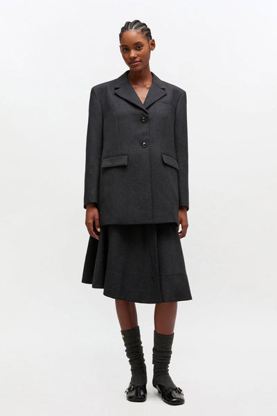 Wool Suiting Blazer A1020022 - Phantom - GANNI