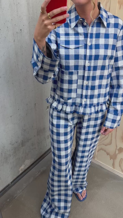 Miluna Shirt - Blue Sailor Check - Baum und Pferdgarten