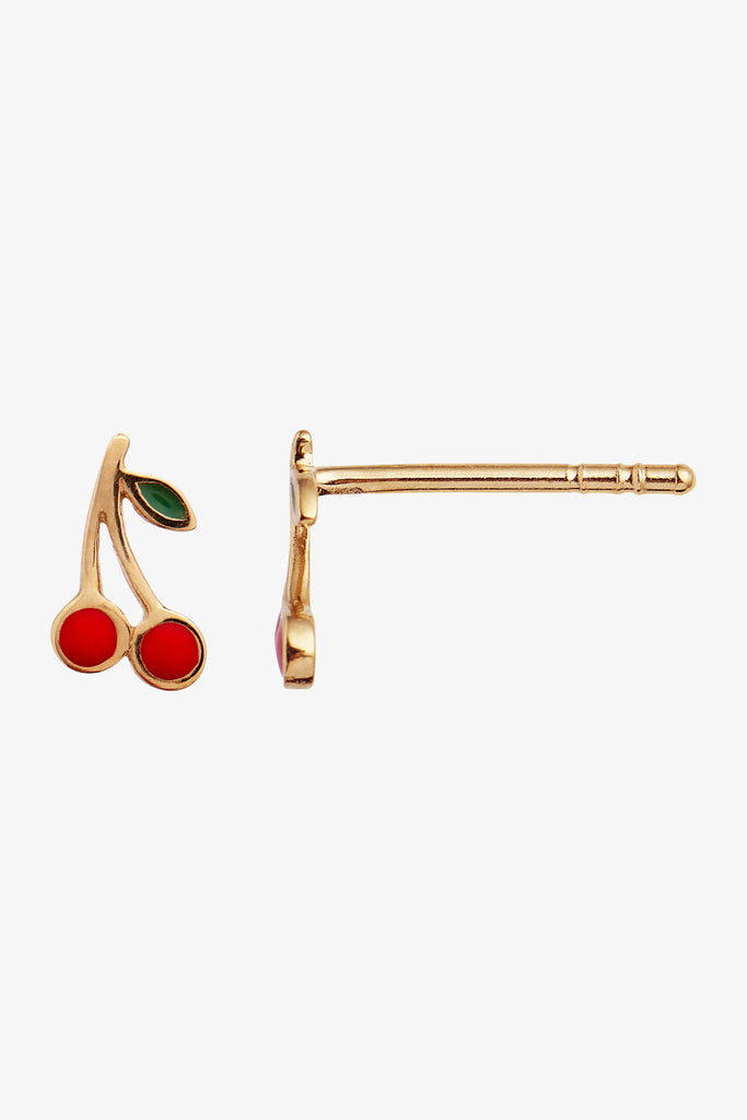 Petit Cherry Earring - Guld - Stine A